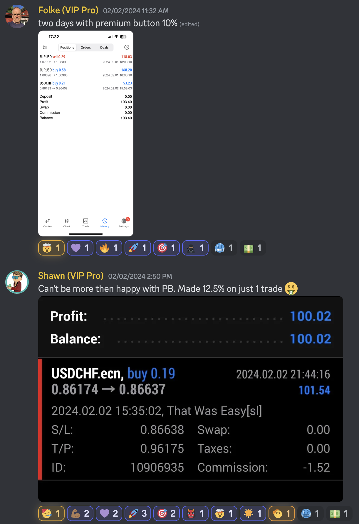 Trading Success Screenshot