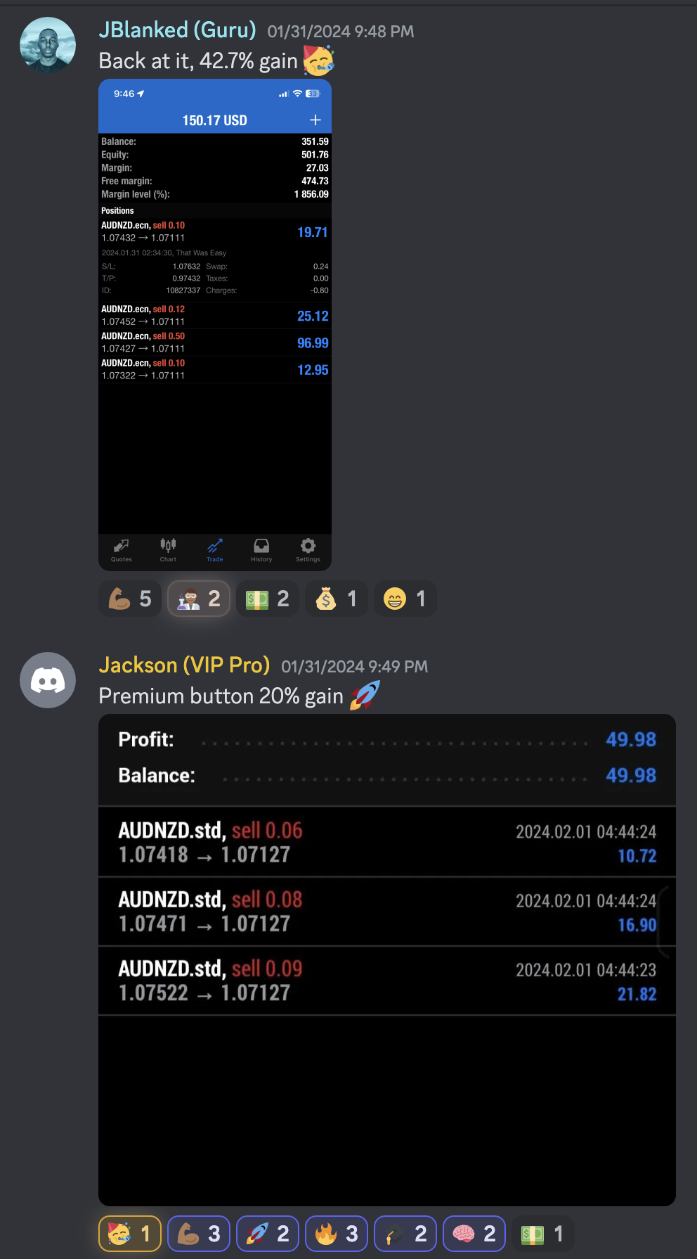 Trading Success Screenshot