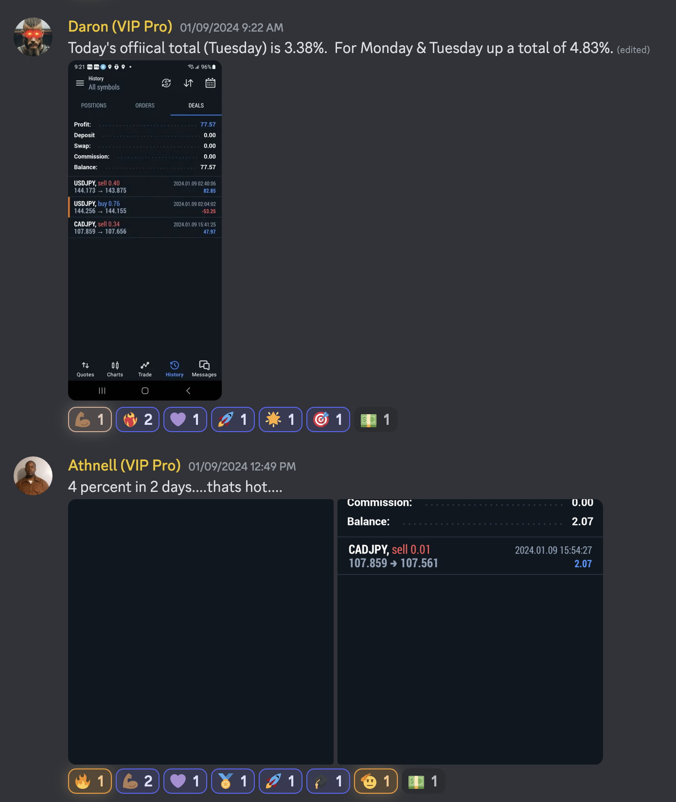 Trading Success Screenshot
