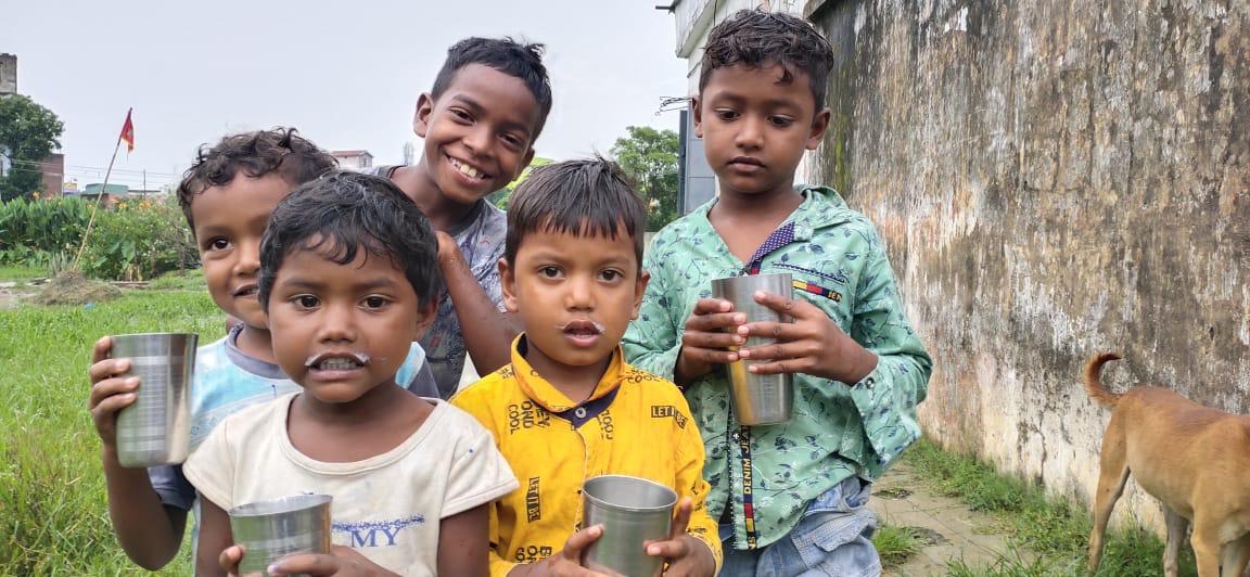 JOSHConnect Foundation Daily Milk Distribution to undernourished kids of Assam and Ranchi