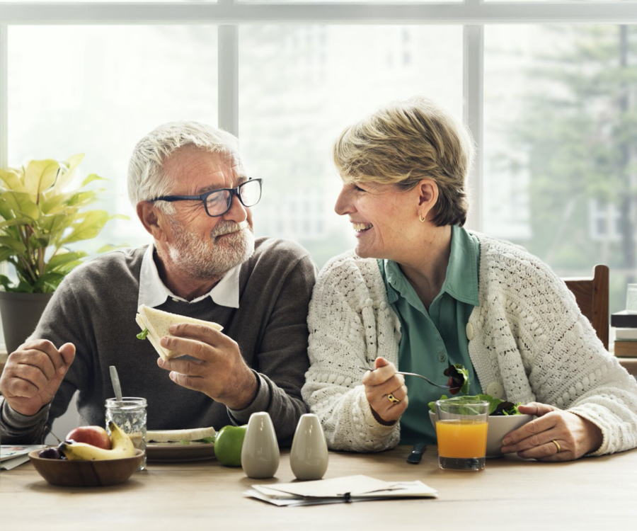 couple enjoying a meal together