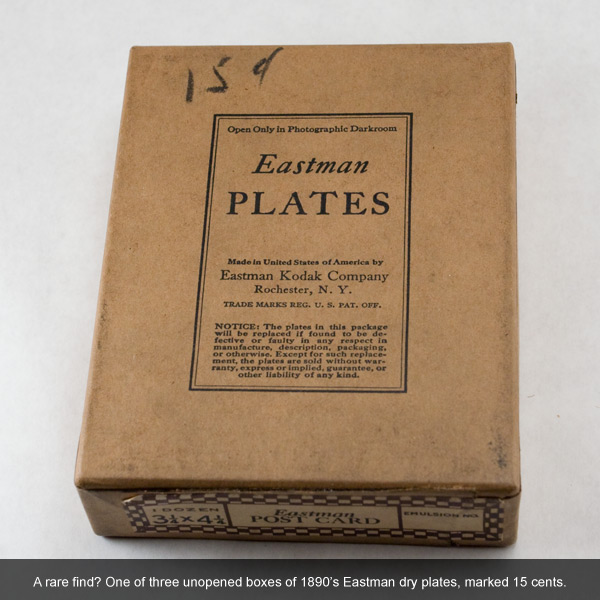1890's Eastman Kodak Glass Dry Plates, unopened, top