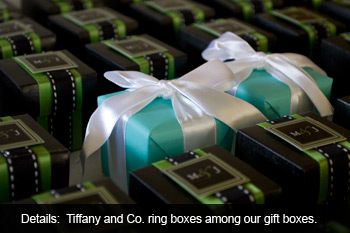 Tiffany and Co. ring boxes among the gifts