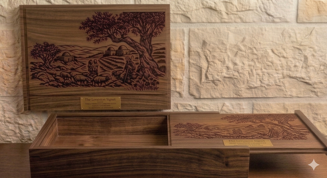 Acacia wood presentation box