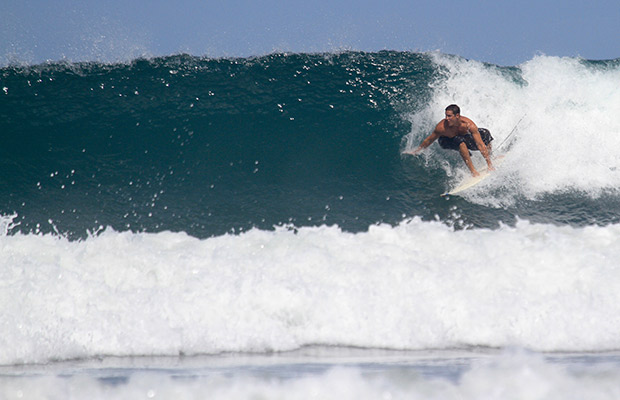 A man surfing