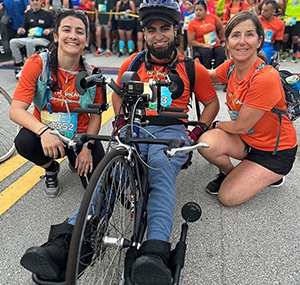 man in disabled cycling competition