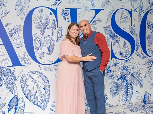 One couple posing at the Jackson Health gala