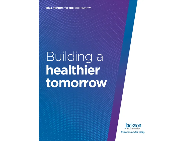 Cover of a report, it reads 2024 Report to the Community, Building a healthier tomorrow