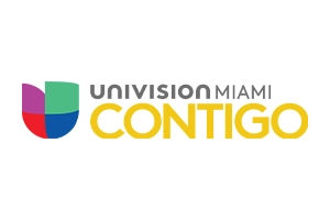 Logo that reads Univision Miami Contigo