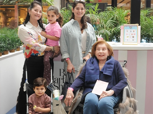 family photograph at an ice cream event
