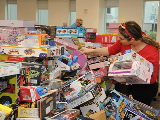 woman selecting gifts
