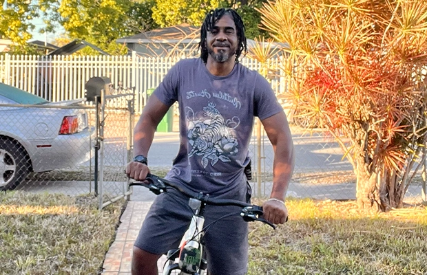 man riding bicycle