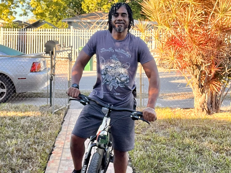 man riding bicycle