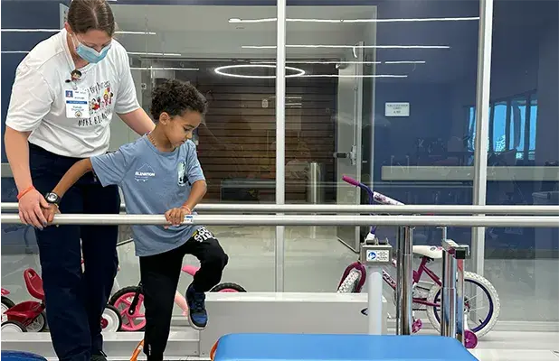 child undergoing therapy in the hospital