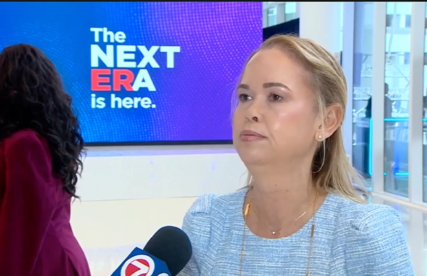 Image of a woman being interviewed