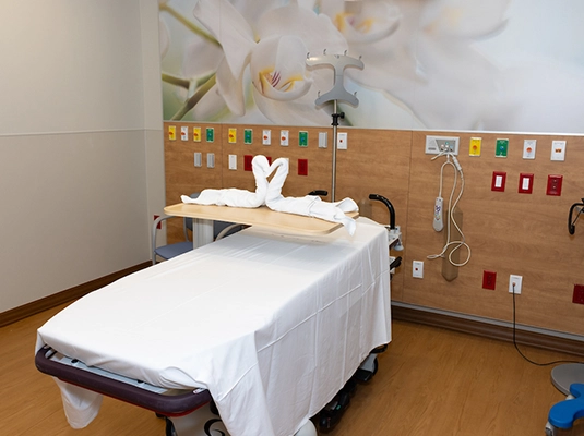 decorated hospital gurney