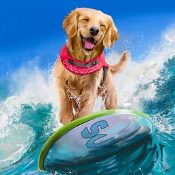 Surfing Dog jigsaw puzzle by Gotiva