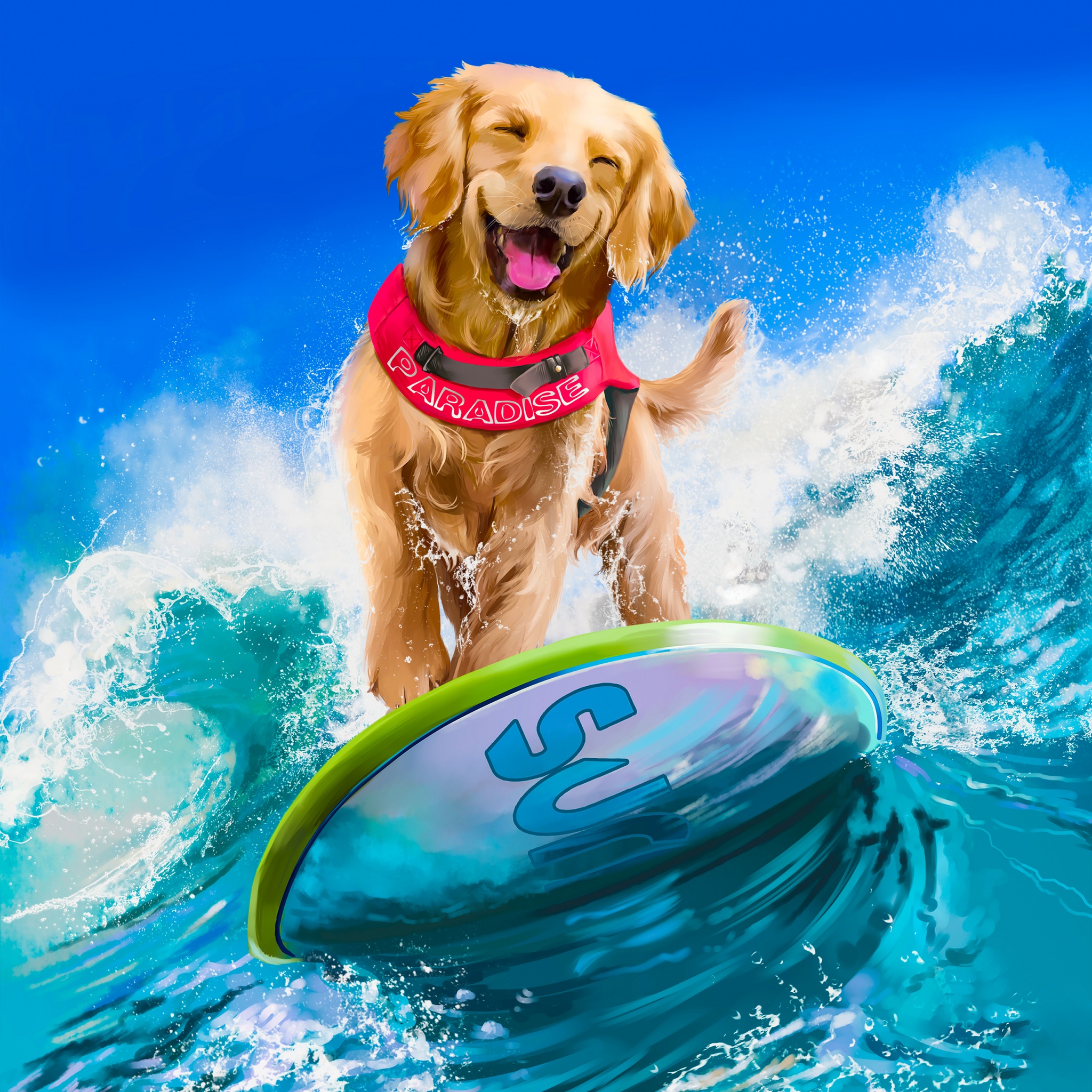 Surfing Dog jigsaw puzzle by Gotiva