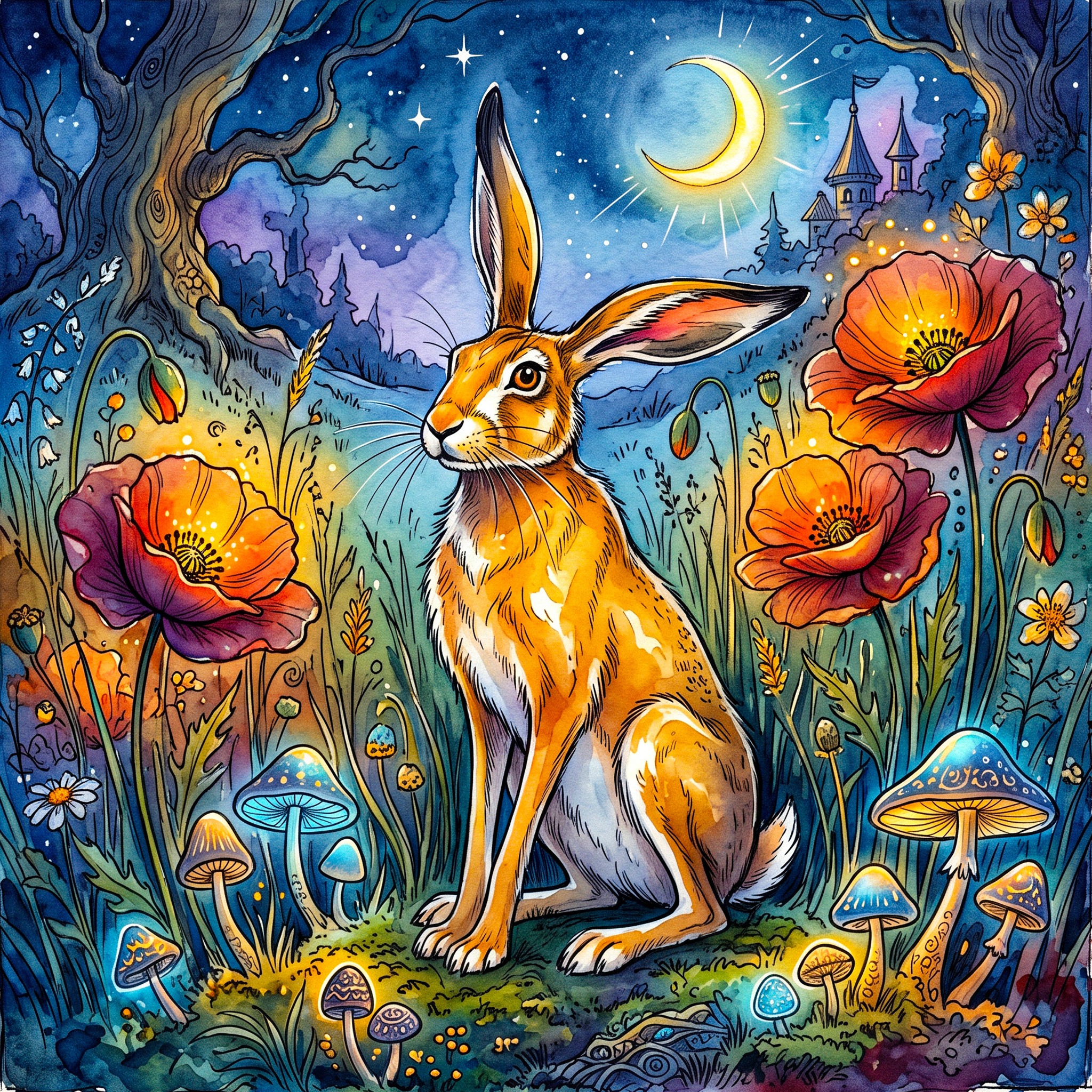 Rabbit jigsaw puzzle by Angie Watercolors