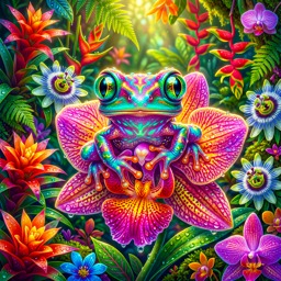 Flower Frog jigsaw puzzle by Aria Solenne