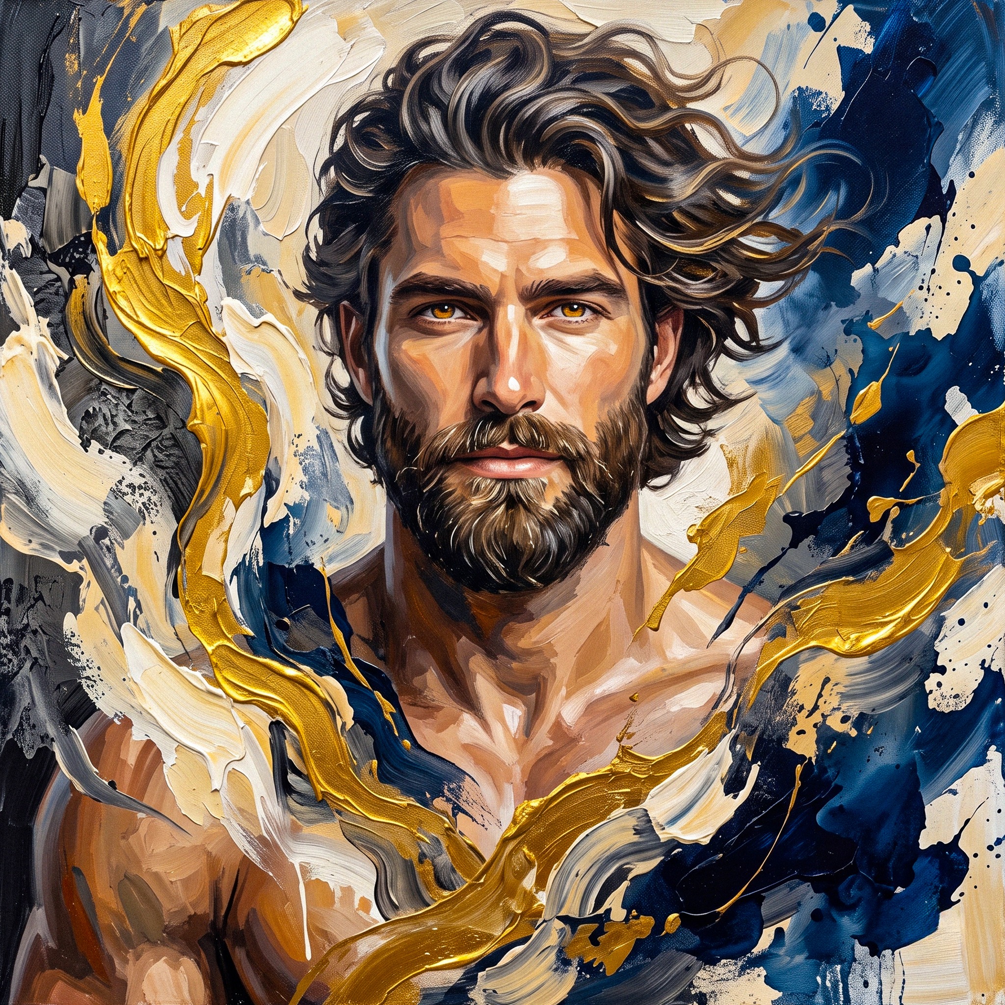 Gold and Blue jigsaw puzzle by Charming Icons