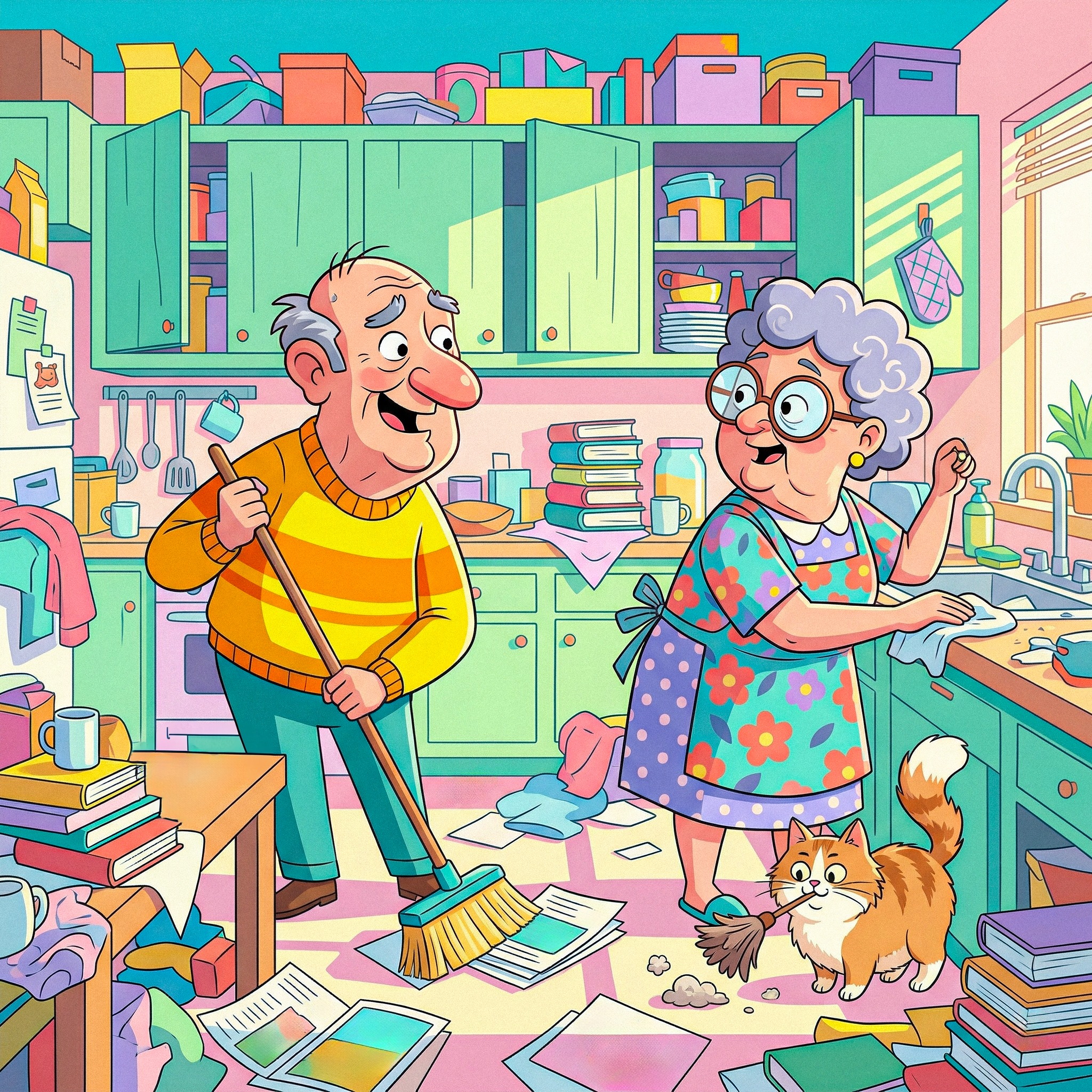 Cleaning the House jigsaw puzzle by Grandpa Doodle