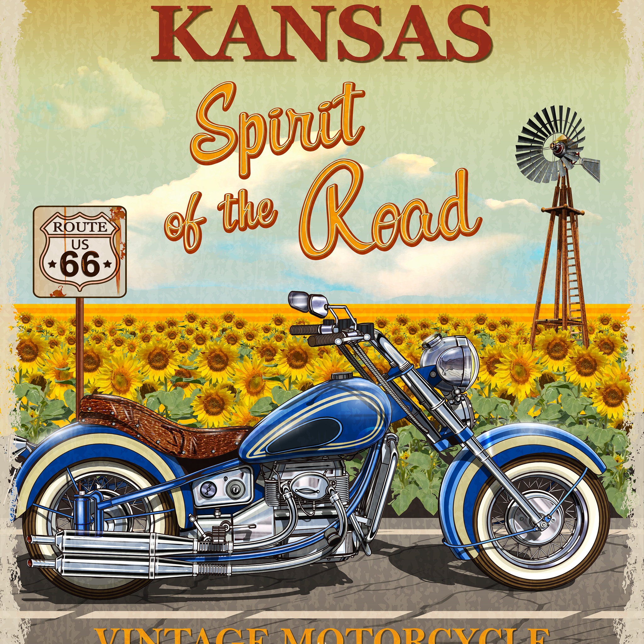 Vintage Route 66 Kansas jigsaw puzzle by Gotiva