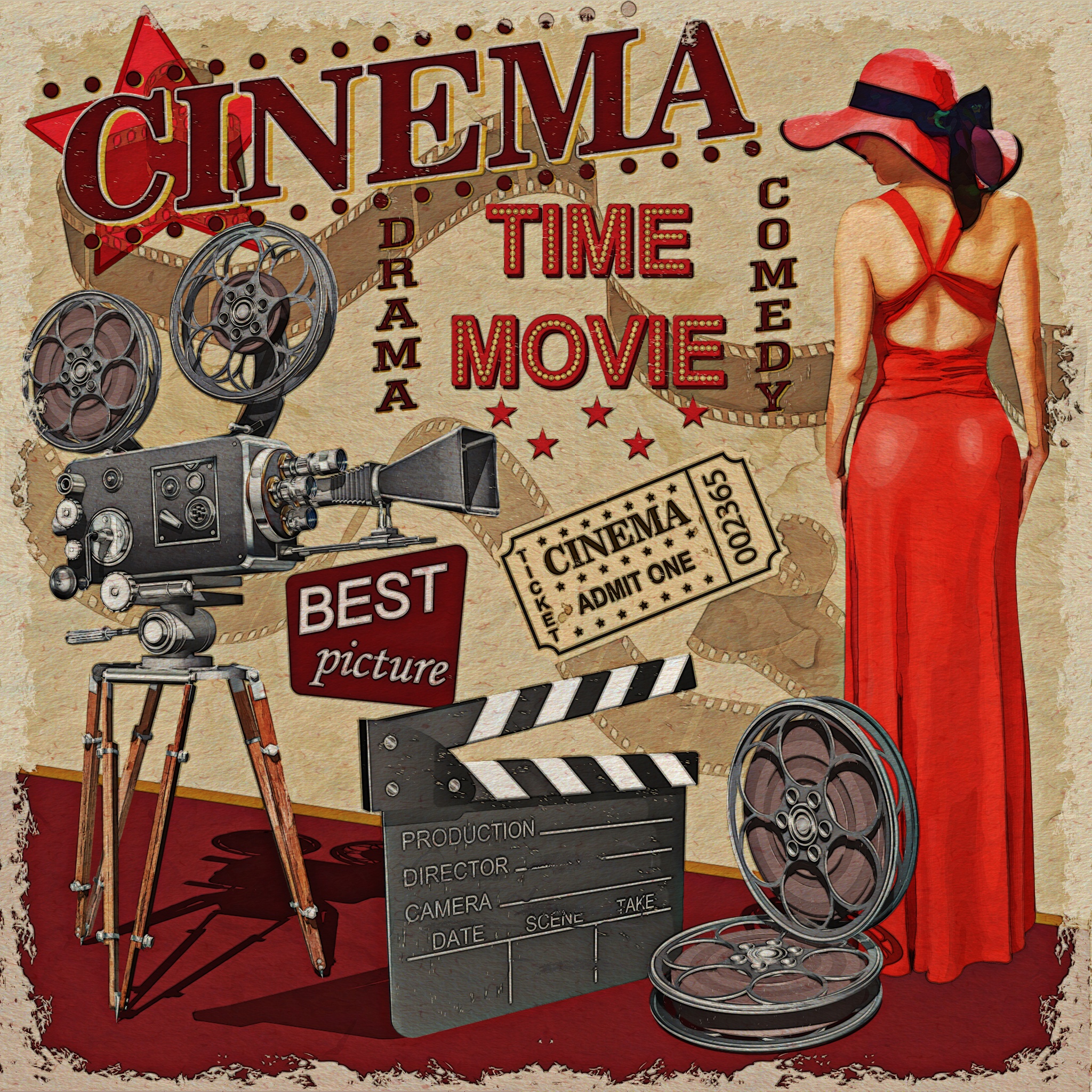Cinema retro poster jigsaw puzzle by Gotiva