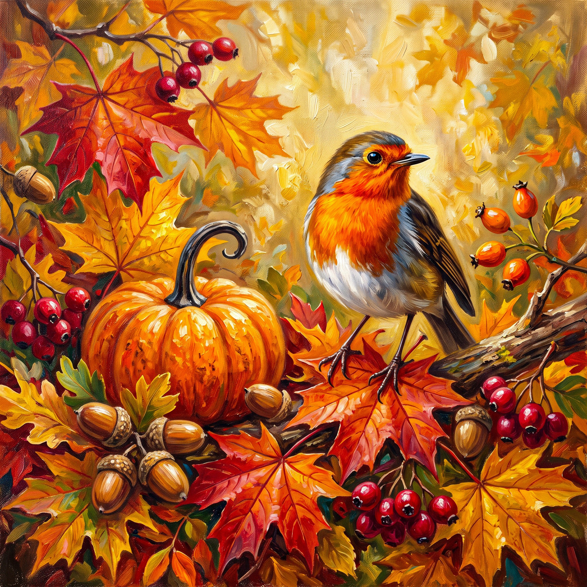 Pumpkin Bird jigsaw puzzle by Gotiva