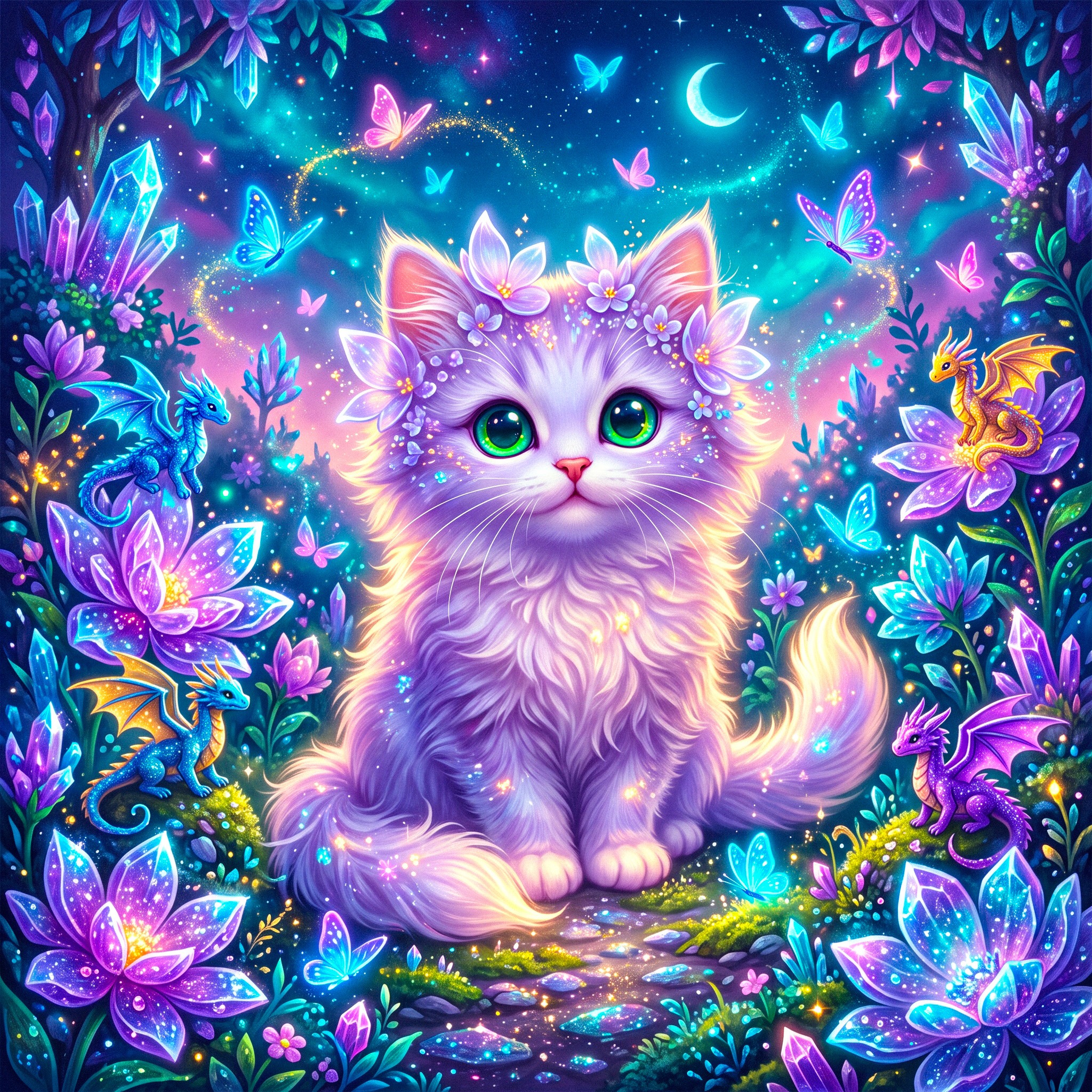 Violet Kitty jigsaw puzzle by Gotiva
