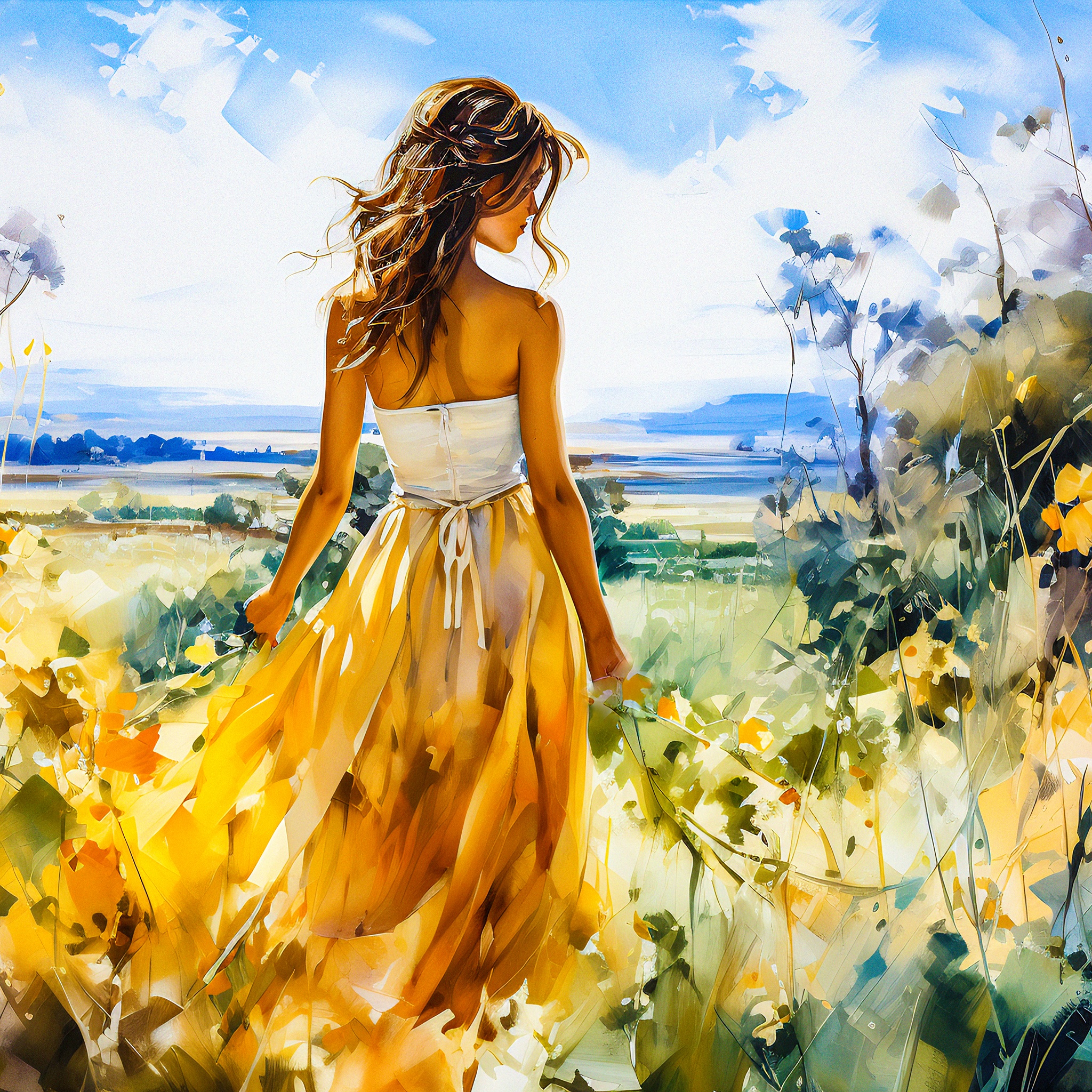 Golden dress jigsaw puzzle by Gotiva