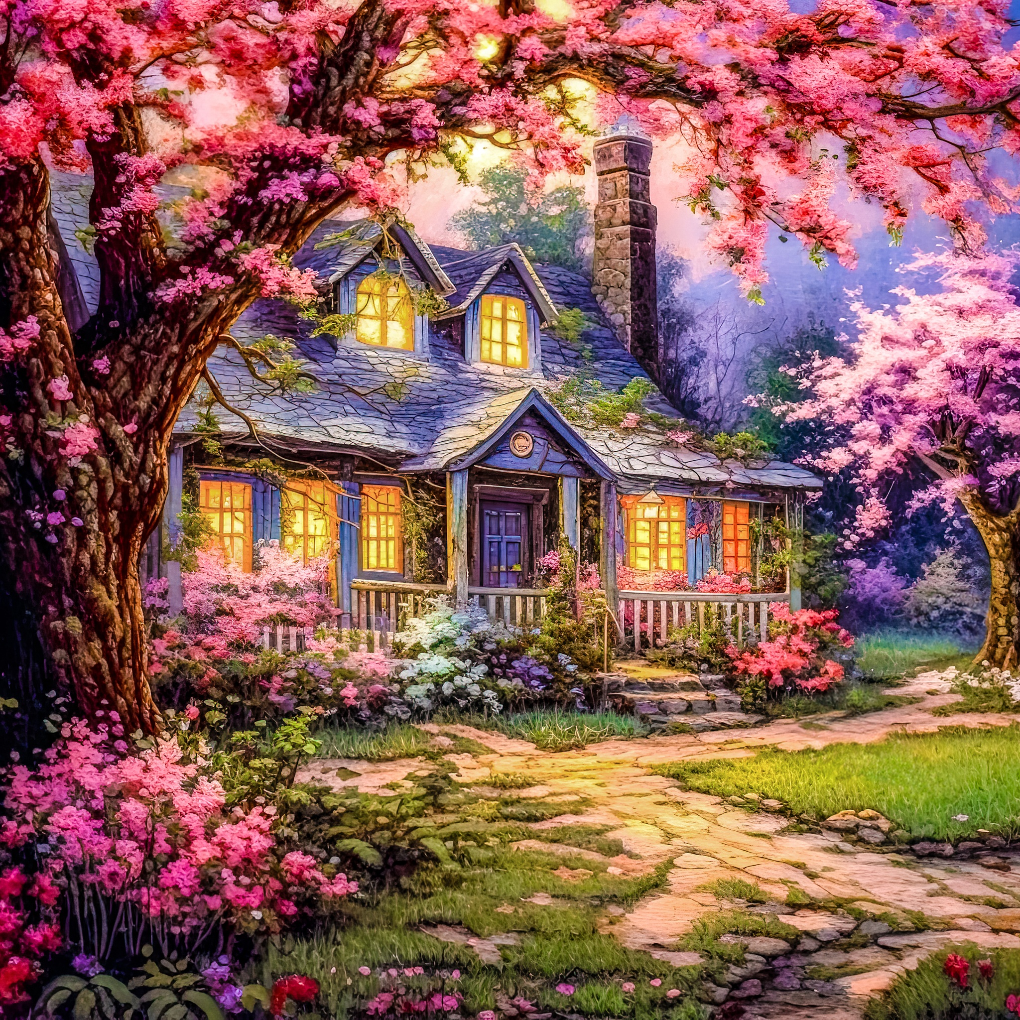 Spring flowers and bushes jigsaw puzzle by Gotiva