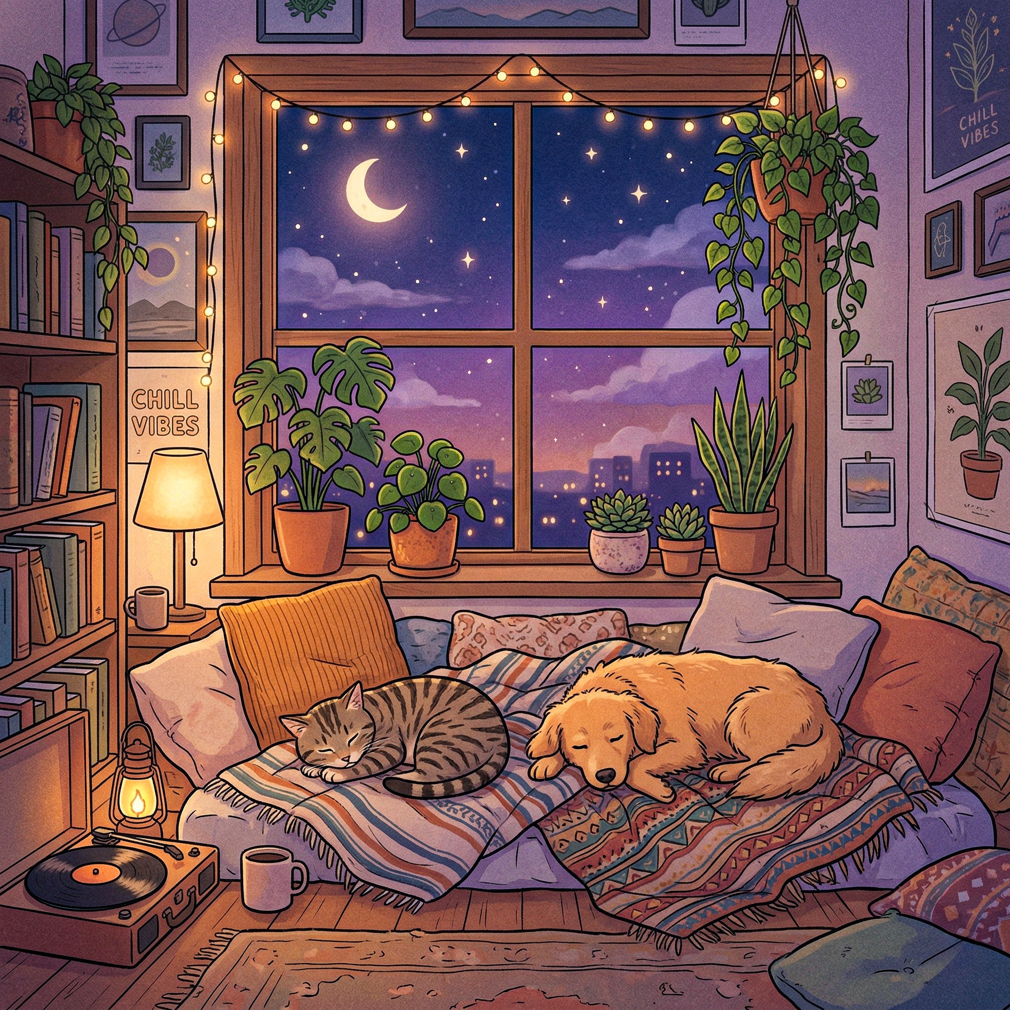 Chill Evening jigsaw puzzle by Lofi Canvas