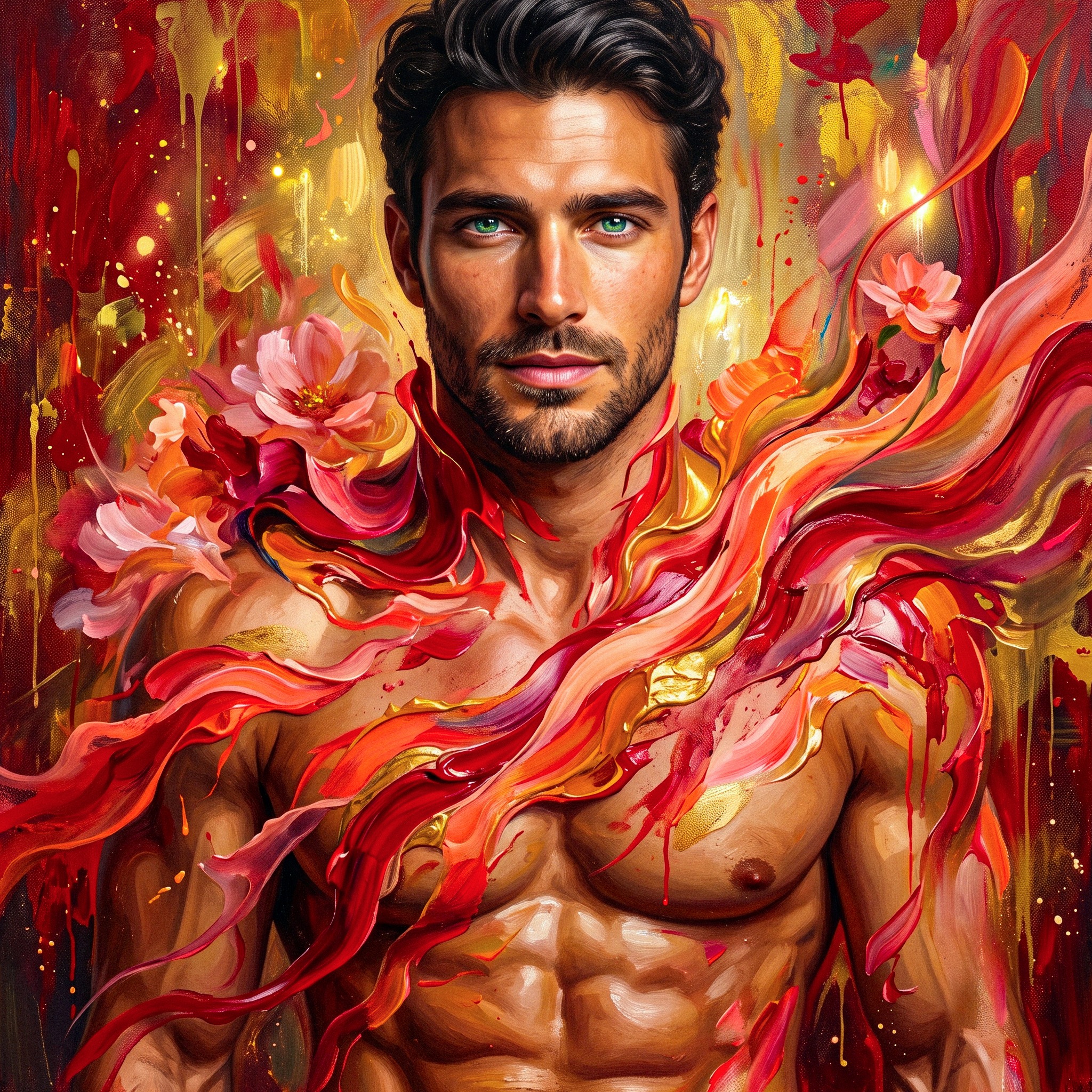 Red Flower Man jigsaw puzzle by Charming Icons