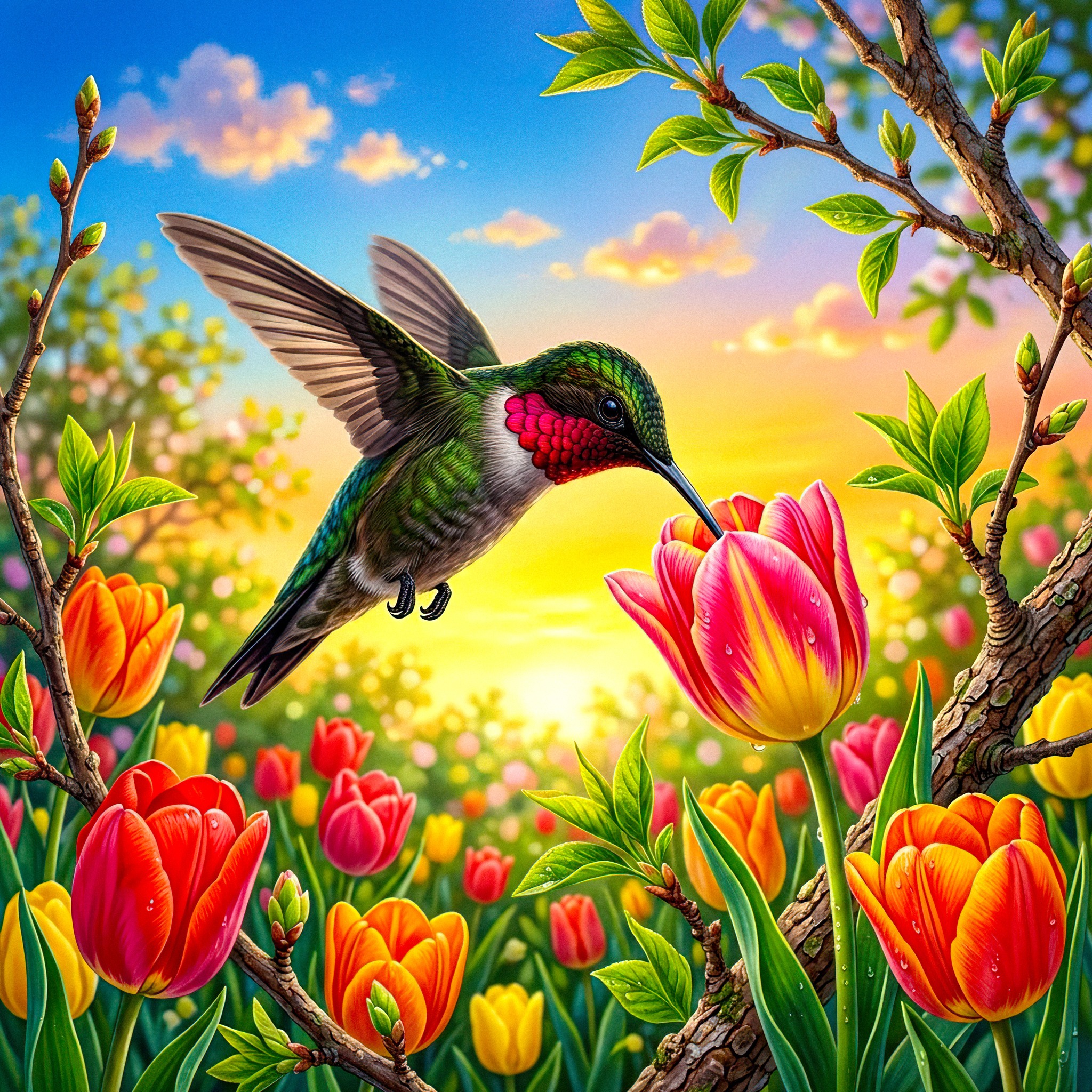 Morning Breakfast of Humming Bird jigsaw puzzle by Gotiva
