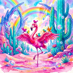 Flamingo jigsaw puzzle by Angie Watercolors