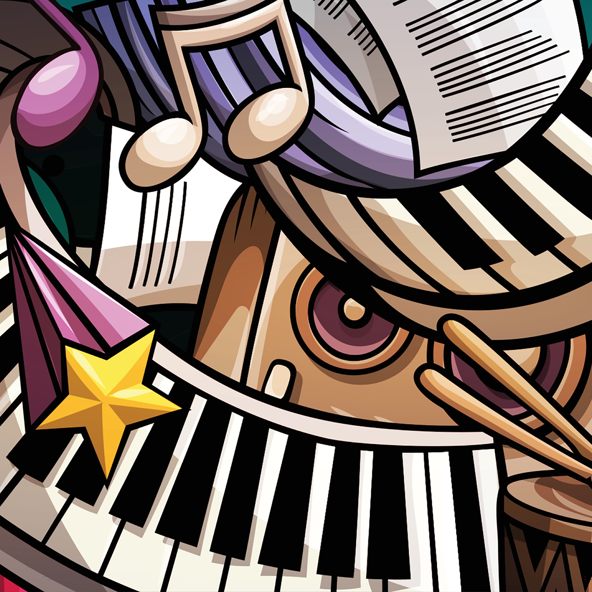 Music hand drawn doodle jigsaw puzzle by Gotiva