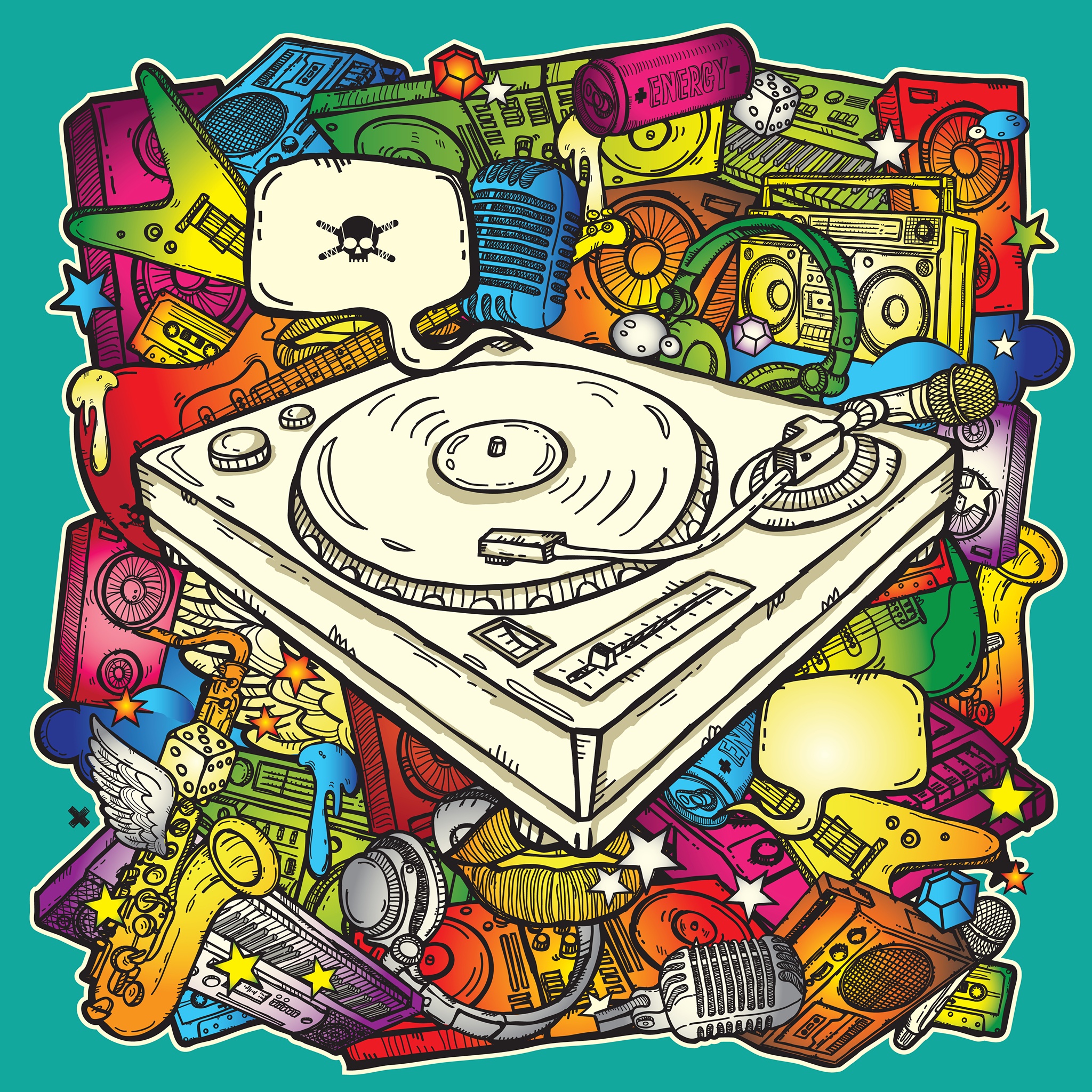 Music background in color jigsaw puzzle by Gotiva