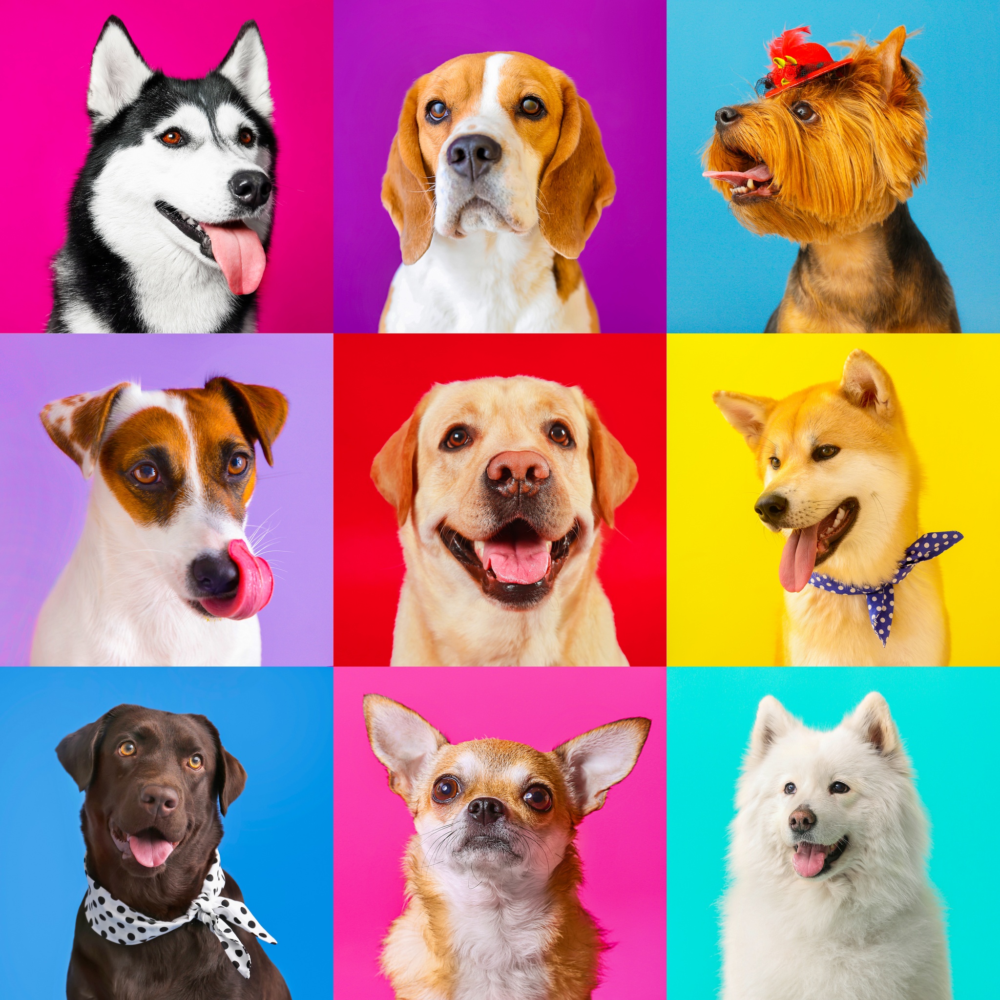 Man's Best Friend Colorful Portraits jigsaw puzzle by Gotiva