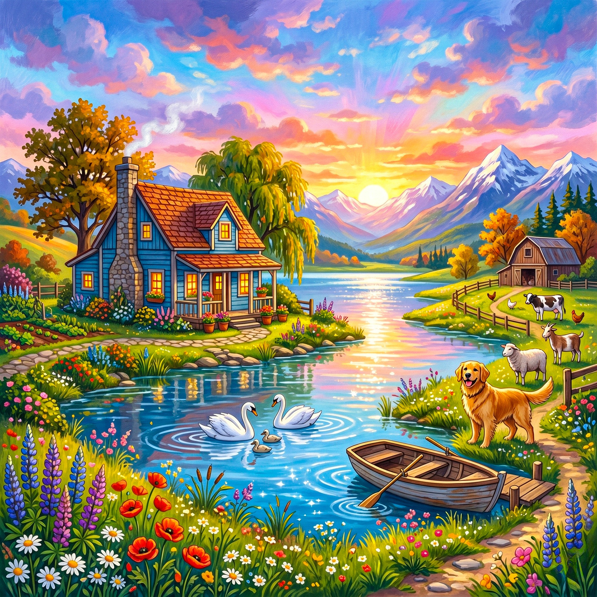 Pond and Home jigsaw puzzle by Classic Art Jenny
