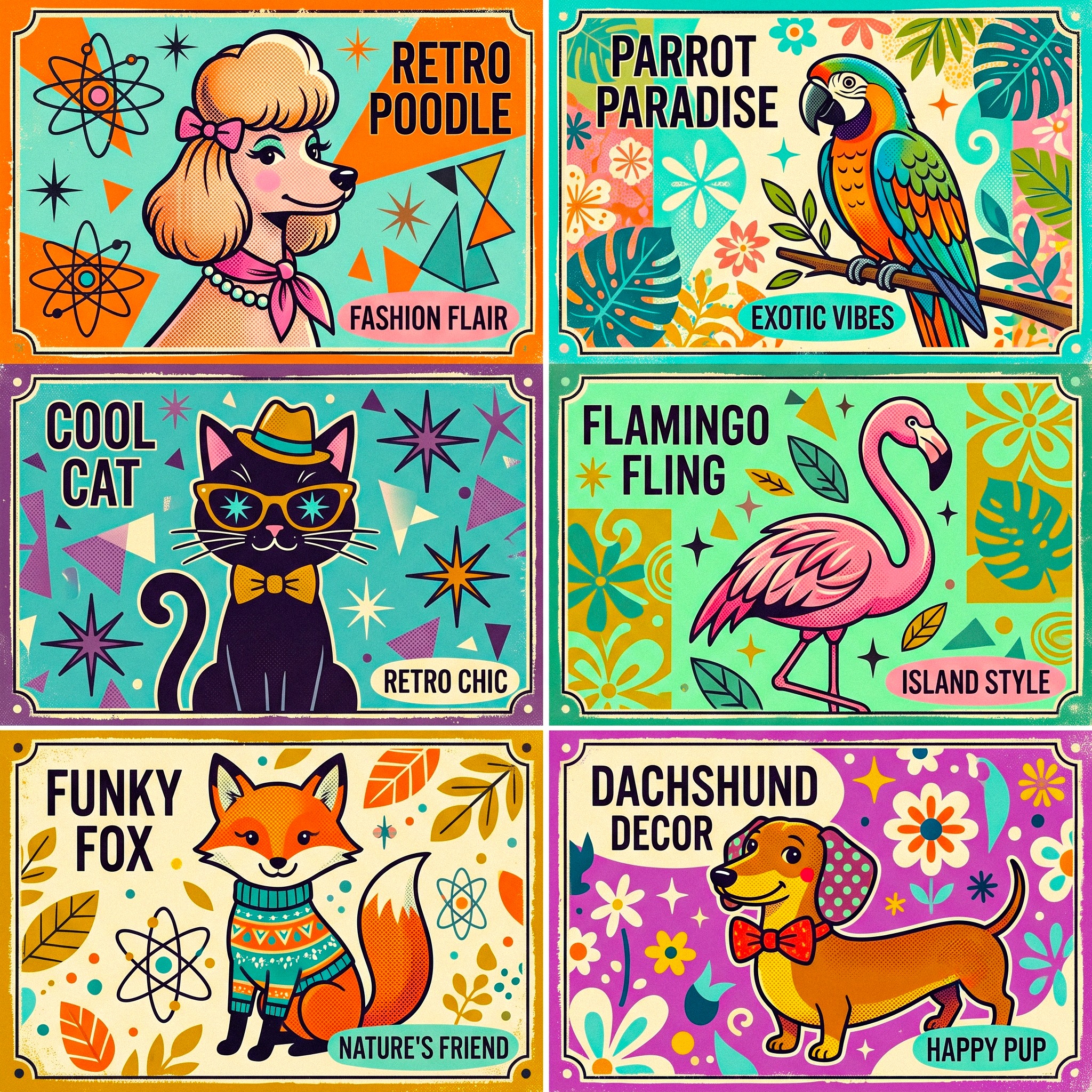Retro Animals jigsaw puzzle by Groovy Frames