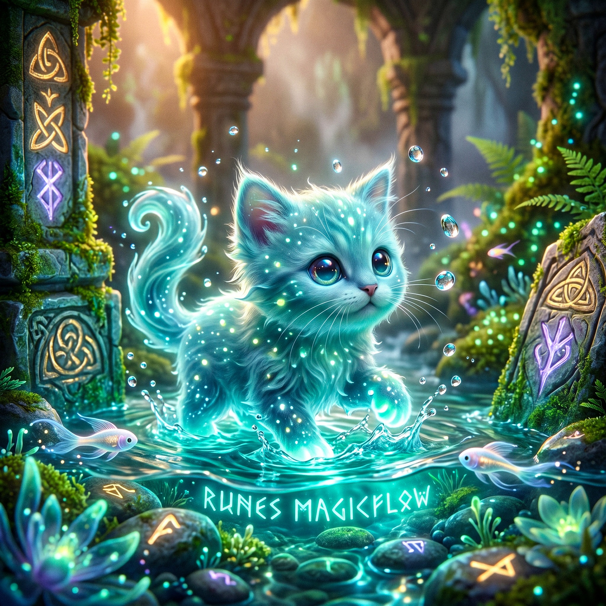 Magical Runes Kitten jigsaw puzzle by Gloam Puff