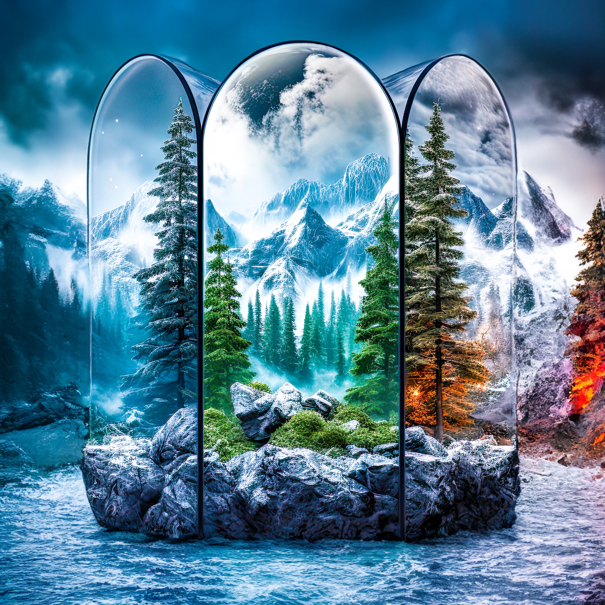 Divided seasons jigsaw puzzle by Gotiva