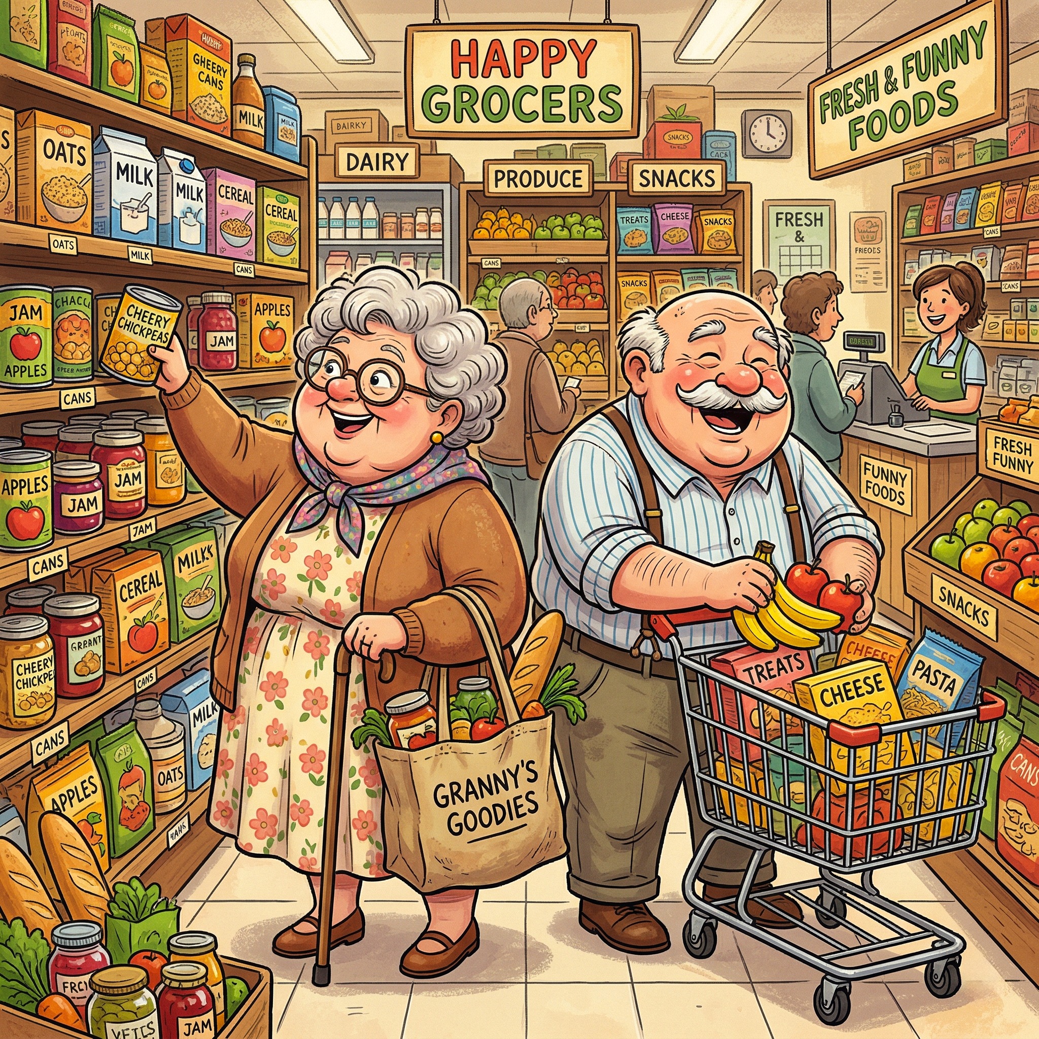Shopping Together jigsaw puzzle by Grandpa Doodle