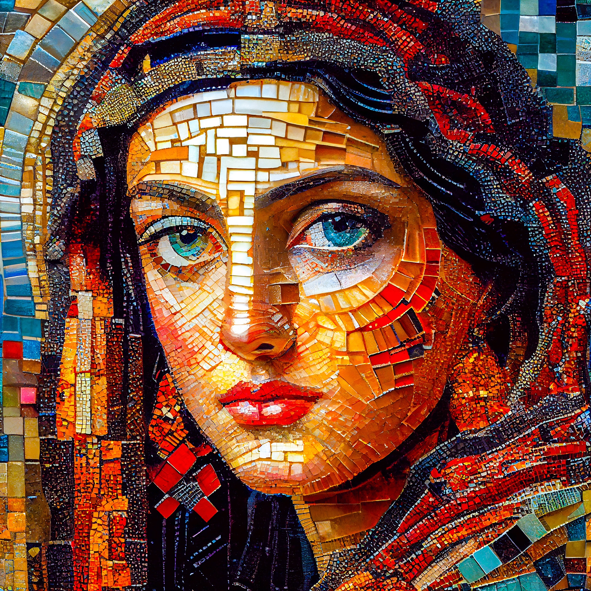 Mosaic lady jigsaw puzzle by Gotiva
