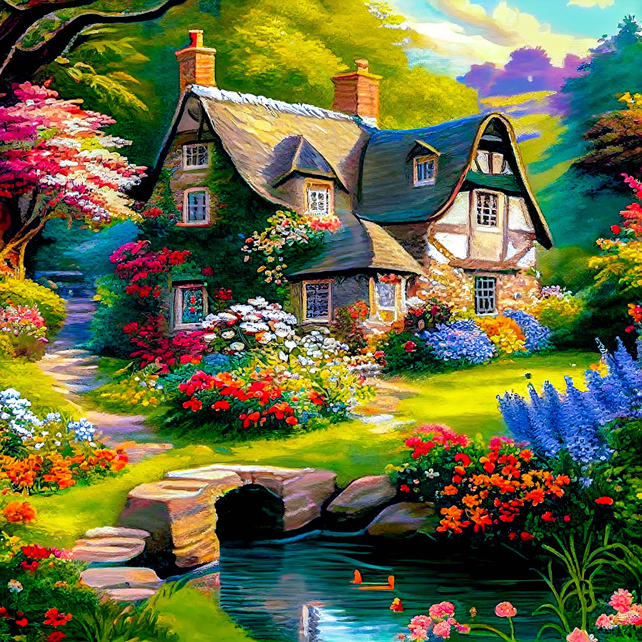 Charming cottage jigsaw puzzle by Gotiva