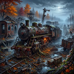 Train to Scary Town jigsaw puzzle by Gotiva