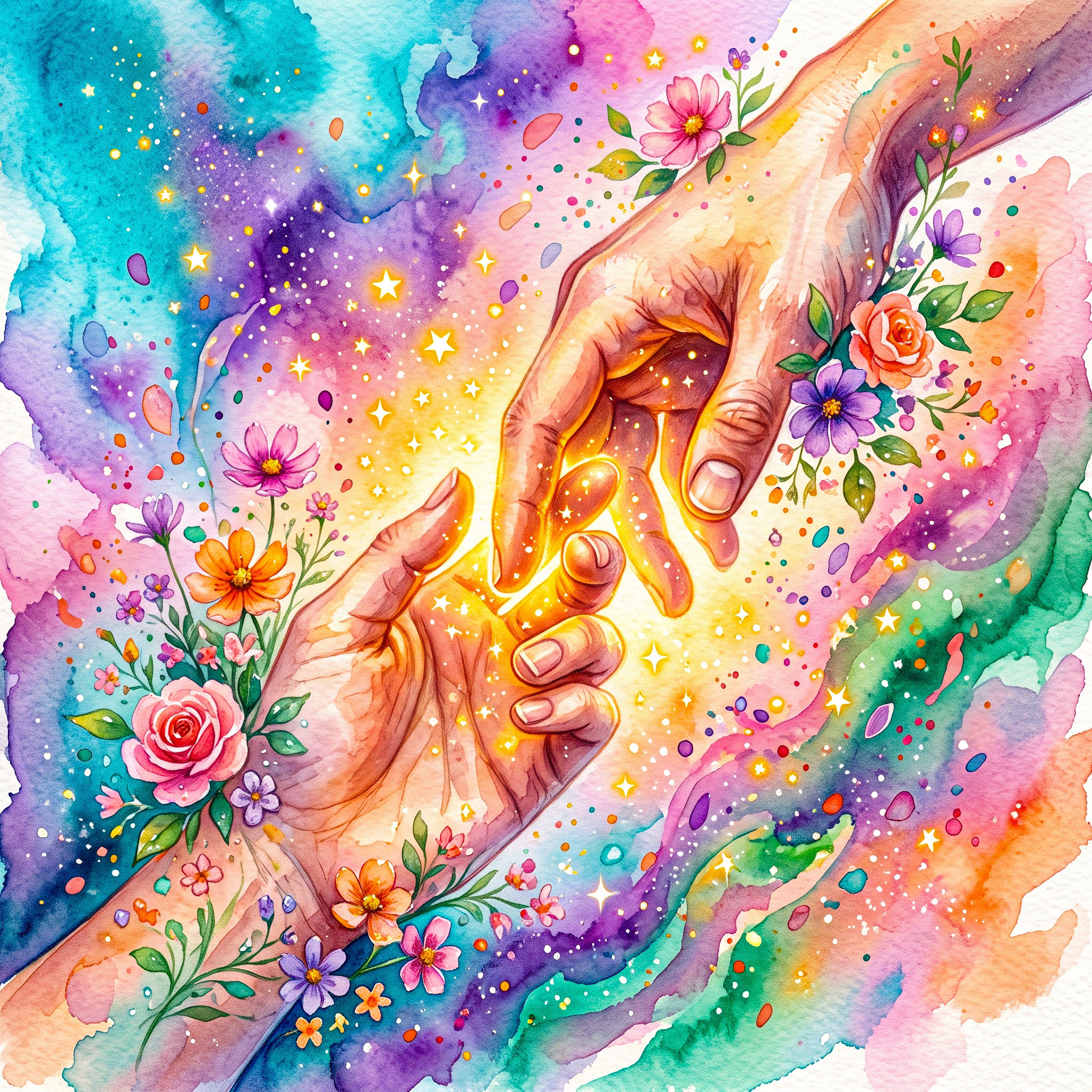 Touch jigsaw puzzle by Angie Watercolors