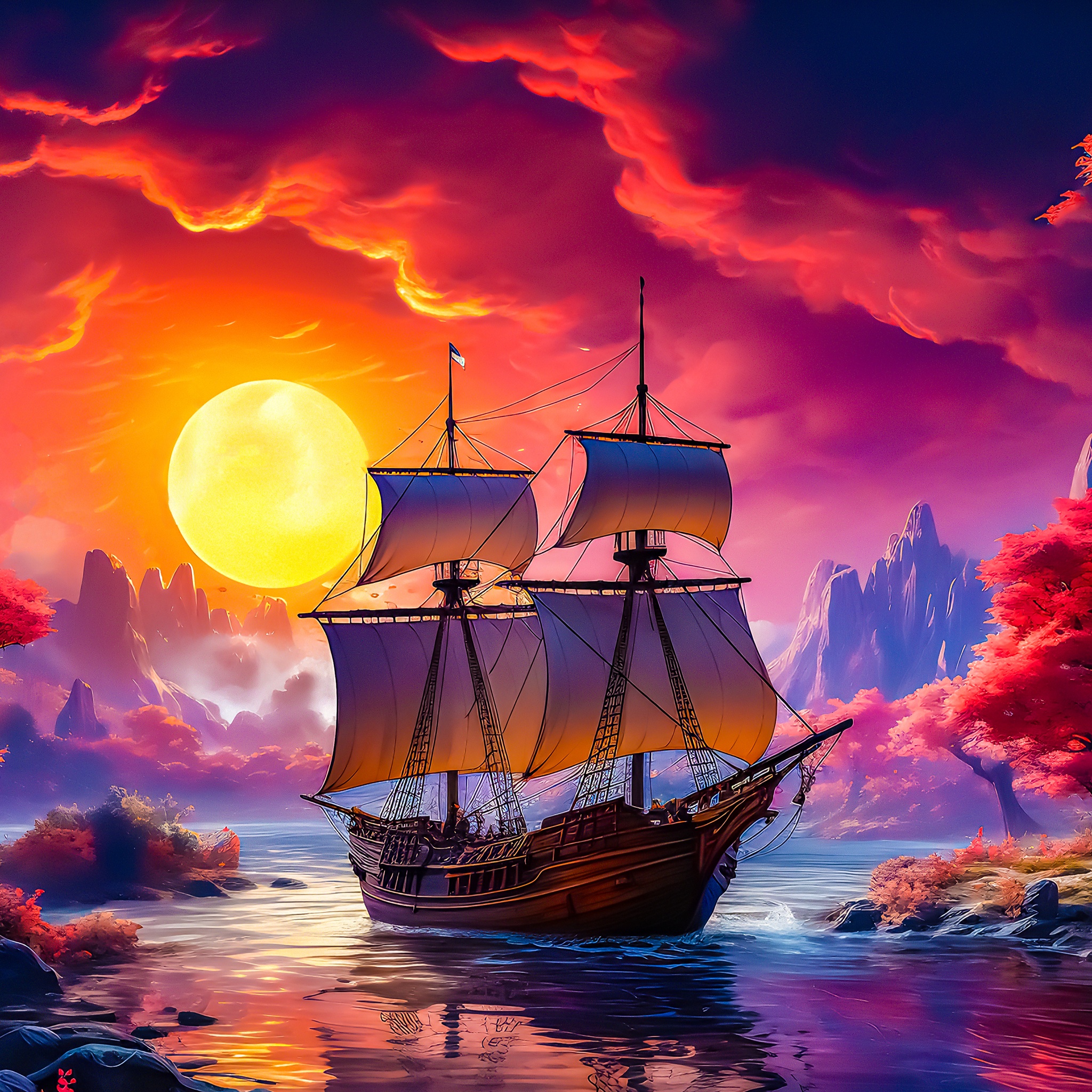 Boat in the sunset jigsaw puzzle by Gotiva
