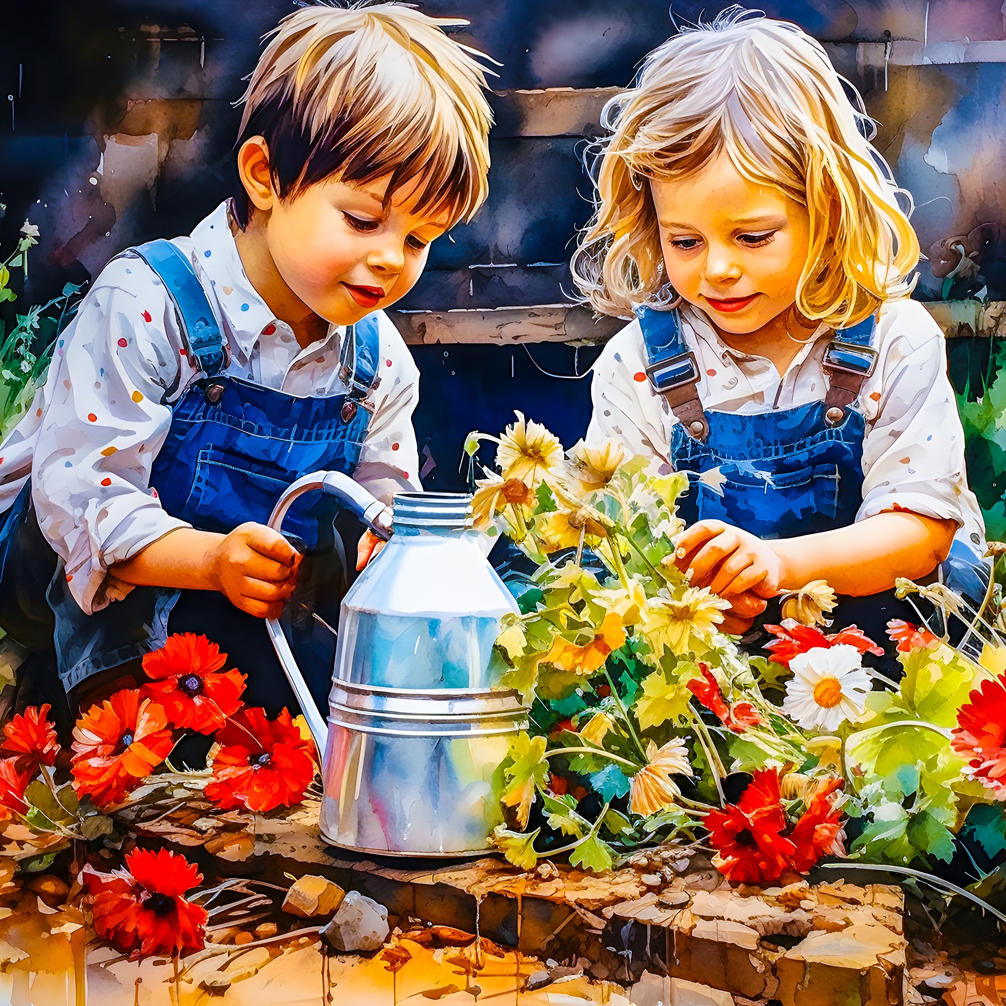 Playing with flowers jigsaw puzzle by Gotiva